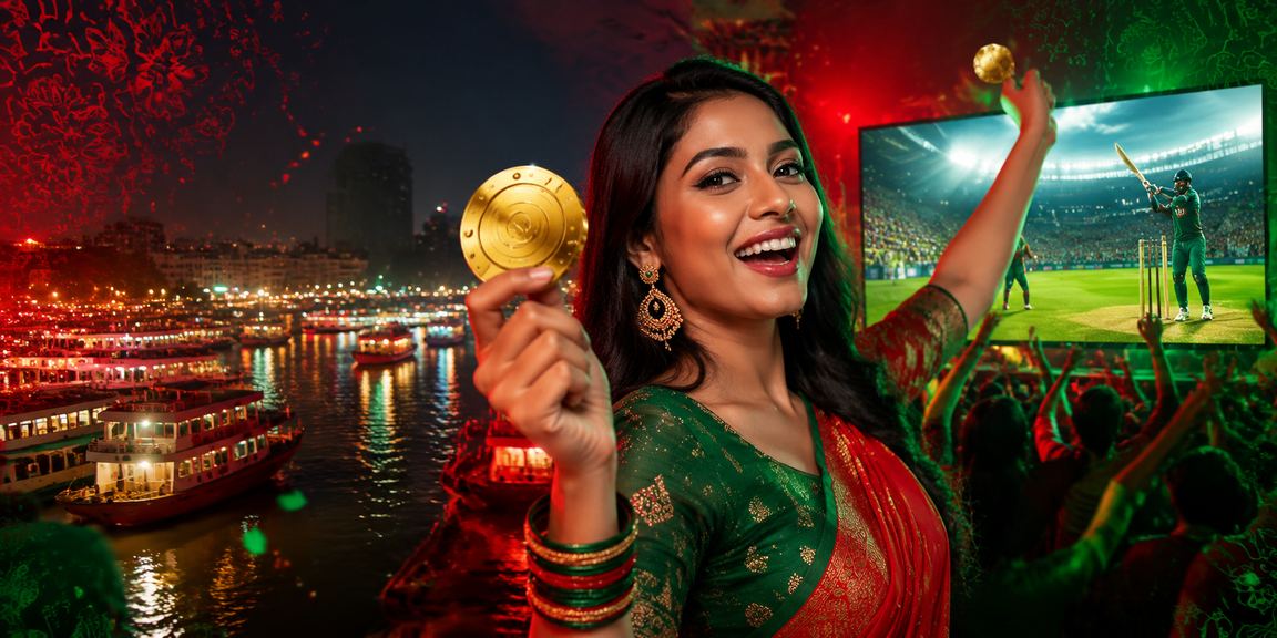 ঢাকায় লাল-সবুজ থিমে ক্রিকেট বেটিং সহায়তা দৃশ্য